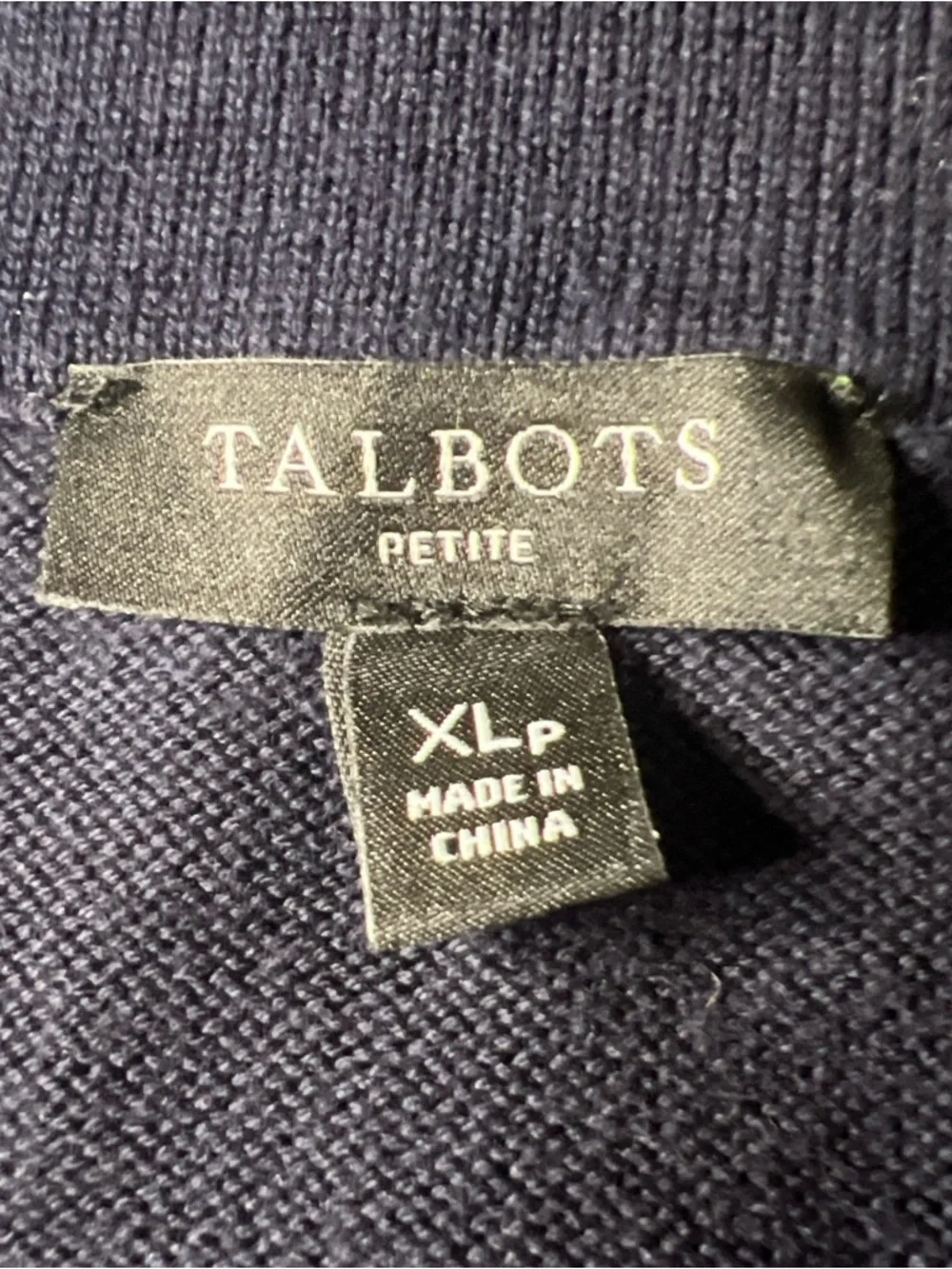 Talbots Navy Blue V Neck Cardigan XL Petite Long Sleeve - Picture 4 of 4